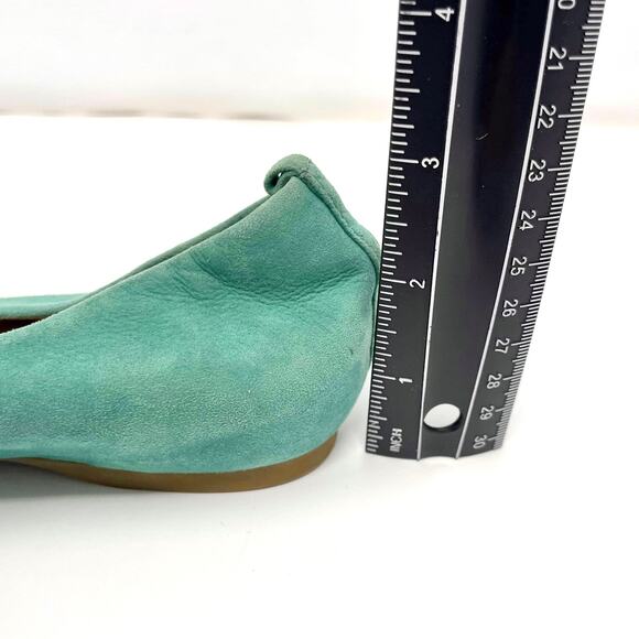 J. CREW Blue Green Suede Round Toe Slip On Ballet Flats - Picture 5 of 9